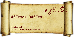 Érsek Dóra névjegykártya